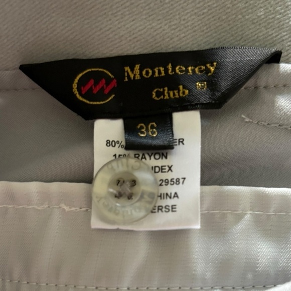 Monterey Club Men's Fairway Stretch Golf Shorts Men's Size 36" Waist Light Gray - Picture 6 of 7